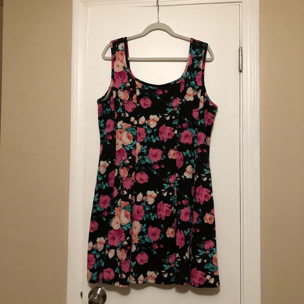 Deb 2x Black and Pink Floral Sundress